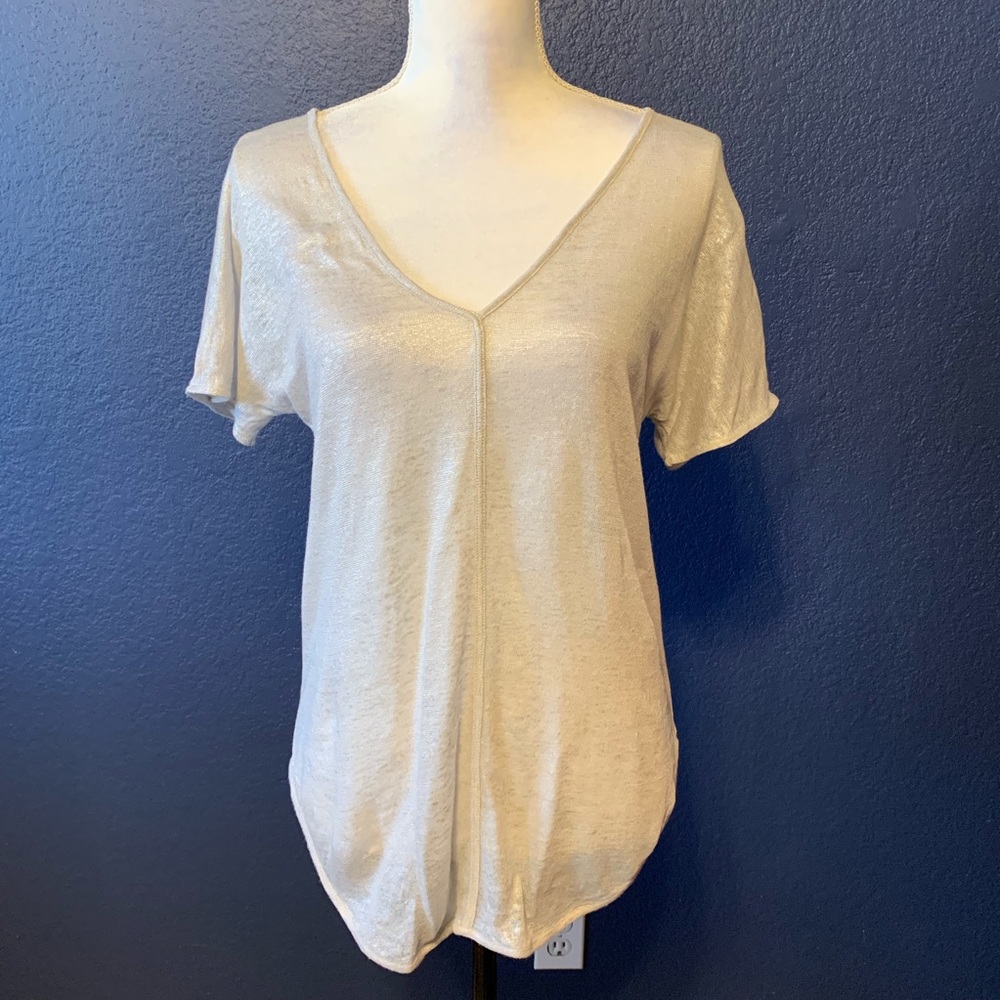 BANANA REPUBLIC Linen V-Neck Tee